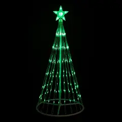 Northlight LED Lighted Christmas Cone Tree Outdoor Decoration - 4' - Green White