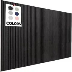 15 Pack Large Bulletin Board, Tack Board, 59"x36(Black Slats)