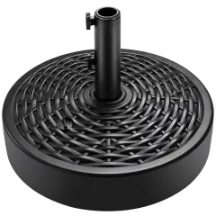 Best Choice Products Fillable Plastic Patio Umbrella Base Stand, Pole Holder w/ Adjustment Knob Black - Faux Wicker
