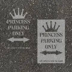Princess Parking Only Parking Space Stencil | High School Senior Parking Spot Stencil | Reusable Stencil | Stencil Ease |