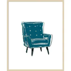 Take a Seat VII by June Erica Vess Wood Framed Wall Art Print