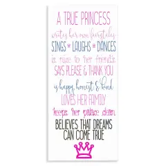 Stupell Industries Inspiring True Princess Rules Wall Plaque By Kim Allen