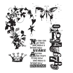 Tim Holtz Cling Stamps 7"X8.5"-Fairy Tale Frenzy