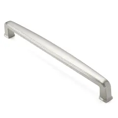 Cauldham Solid Kitchen Cabinet Handles (7-1/2" Hole Centers) - Drawer/Door Hardware - Style T765 - Satin Nickel