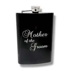 8oz BLACK mother of the Groom flask
