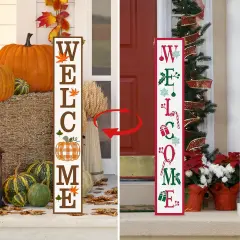 Two Sided Fall Christmas Welcome Sign (Fall)