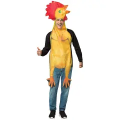 Adult Chicken Costume Photo Realistic Tunic with Hood and Straps