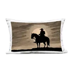Stupell Industries Sunset Cowboy with Horse Outdoor Pillow, 14 x 7 x 20