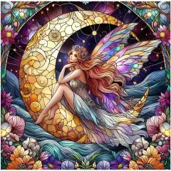 5D Colorful Angel Diamond Art Painting Kits for Adults,Moon,Flower Diamond Art, DIY Full Drill Genie Diamond Art Painting Set for Home Wall Decor Gifts