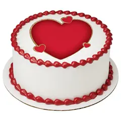 Red Hearts Valentine Valentines PhotoCake&reg; Edible Cake Topper Icing Image for 8 inch round cake or larger