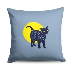 Halloween 18 Inch Throw Pillow Eerie Cat