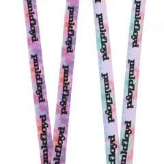 Pink Floyd Repeat Logo & Prism Charm Tie-Dye Lanyard With ID Sleeve