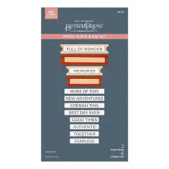 Spellbinders BetterPress Plate & Die Set Golden Afternoon-Cherish This, Golden Afternoon