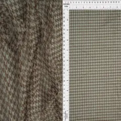1 Yard Houndstooth Mesh Fabric Lightweight Stretch Print 54 Inches Wide BROWN