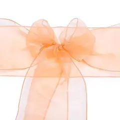 Kitcheniva 10 Pcs Organza Chair Cover Sash Bow Orange