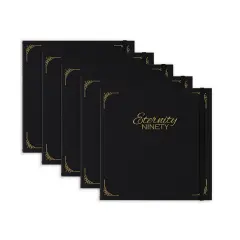 New York Central Eternity Ninety Flat Book- 8x8" Sketch Watercolor Journal, 5-Pack - Black Soft Paperback- Watercolor Sketchbook w/ Elastic Band, 100 Total Sheets 100% Cotton, 90 lb Cold-Pressed
