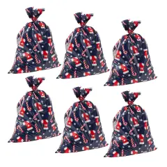 Juvale 6 Pack Jumbo Christmas Gift Bags - Candy Cane, 3 x 4 Feet, Christmas Sacks for Presents, Ideal for Wrapping Multiple and Oversized Gifts, Blue