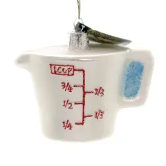 Old World Christmas 2.5 Inch Measuring Cup Tree Ornament , Ingredients White