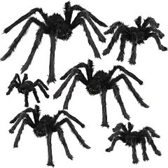 Halloween Spider Decorations, 6 Pcs Realistic Hairy Spiders Set(6 Different Sizes)