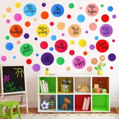 576 Pcs Polka Dot Inspirational Wall Decals - Mixed Color