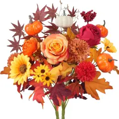 20 Inch Fall Artificial Flower (2 Bunches) - Roses