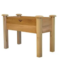 Natural Cedar Raised Garden Bed Planter Box 34" Tool-Free Assembly