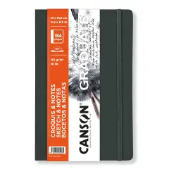 Canson Graduate Sketch & Notes Softcover Book Black 5.5"x8.5-92 sheets