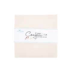 Confetti Cotton 5" Square Pack (Charm Pack / 5" Stacker) in Ivory byfor Riley Blake (5-120-IVORY-42)