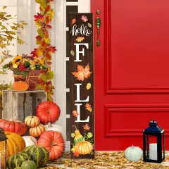 Hello Fall Welcome Sign for Front Porch Standing