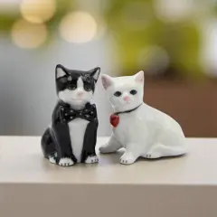 The Purr-fect Couple: Ceramic Valentine's Day Cats Salt And Pepper Shakers, Home D&eacute;cor, Gift for Her or Mom, Kitchen D&eacute;cor, Cat Lovers Gift