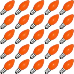 25 Pack C7 Christmas Replacement Bulbs