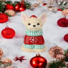 Ceramic Christmas Chihuahua Ornament, Gift for Her, Gift for Mom, Kitchen D&eacute;cor, Dining Table D&eacute;cor, Gift for Dog Lover, Pet Loss Gift
