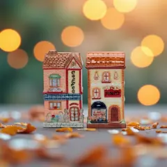 Ceramic European Coffee & Florist Shop Salt & Pepper Shakers, Home D&eacute;cor, Gift for Her, Gift for Mom, Kitchen D&eacute;cor, Dining Table D&eacute;cor