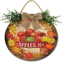 Front Door Porch Decorations Fall Apples Door Hanging Sign 12 inch