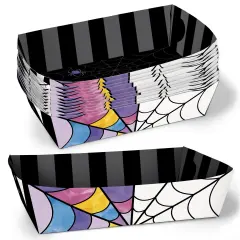 Big Dot of Happiness Goth Girl Party Paper Food Trays, Disposable Food Boats, Double-Sided Food Holders for Nachos, Hot Dogs, French Fries - 12 Ct