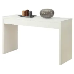 Modern Rectangular White MDF Wood Sofa Console Table with Straight Legs for Entryway Living Room