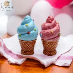 Ceramic Ice Cream Salt & Pepper Shakers, Home D&eacute;cor, Gift for Her, Gift for Mom, Kitchen D&eacute;cor