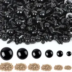 600 Pieces 6-16MM Safety Eyes with Washers Black
