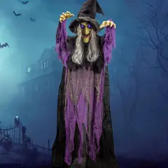 72&rdquo; Halloween Hanging Witch Decorations Outdoor - Purple