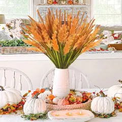 5Pcs Artificial Fall Floral Stems - Red Tail Grass