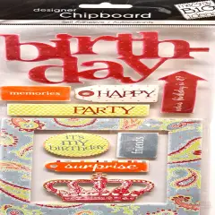 Me & My Big Ideas Birthday Chipboard Stickers