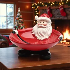 Ceramic Christmas Decor Santa Claus Candy Bowl, Home D&eacute;cor, Gift for Her, Gift for Mom, Kitchen D&eacute;cor, Christmas D&eacute;cor, Office Decor