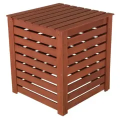 Brown Solid Wood 90 Gallon Outdoor Compost Bin with Removable Top and Hinged Side Panel