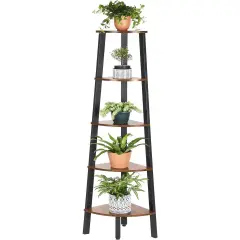 Eco Friendly Wicker 5 Tier Storage Shelf Bookcase Rack Lightweight Durable Organizer for Home and Bathroom Use