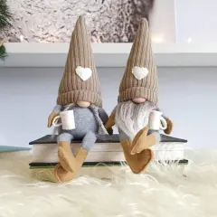 2 Pcs Gnomes Plush Bar Decor - Brown