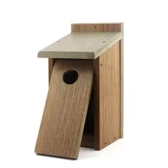 Brown-Grey Engineered Wood Outdoor Birdhouse with Ultra Shield Weather Resistance