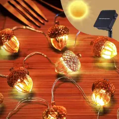 Solar Fall Acorn String Lights