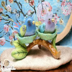 Ceramic Bird Nest Salt and Pepper Shakers and Tealight Candle Holders, Home D&eacute;cor, Gift for Her, Gift for Mom, Kitchen D&eacute;cor