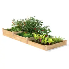 4 ft x 12 ft Cedar Wood 3 Tier Raised Garden Bed for Veggies and Flowers