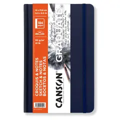 Canson Graduate Sketch & Notes Hardcover Book Blue 5.5"x8.5"-92 sheets